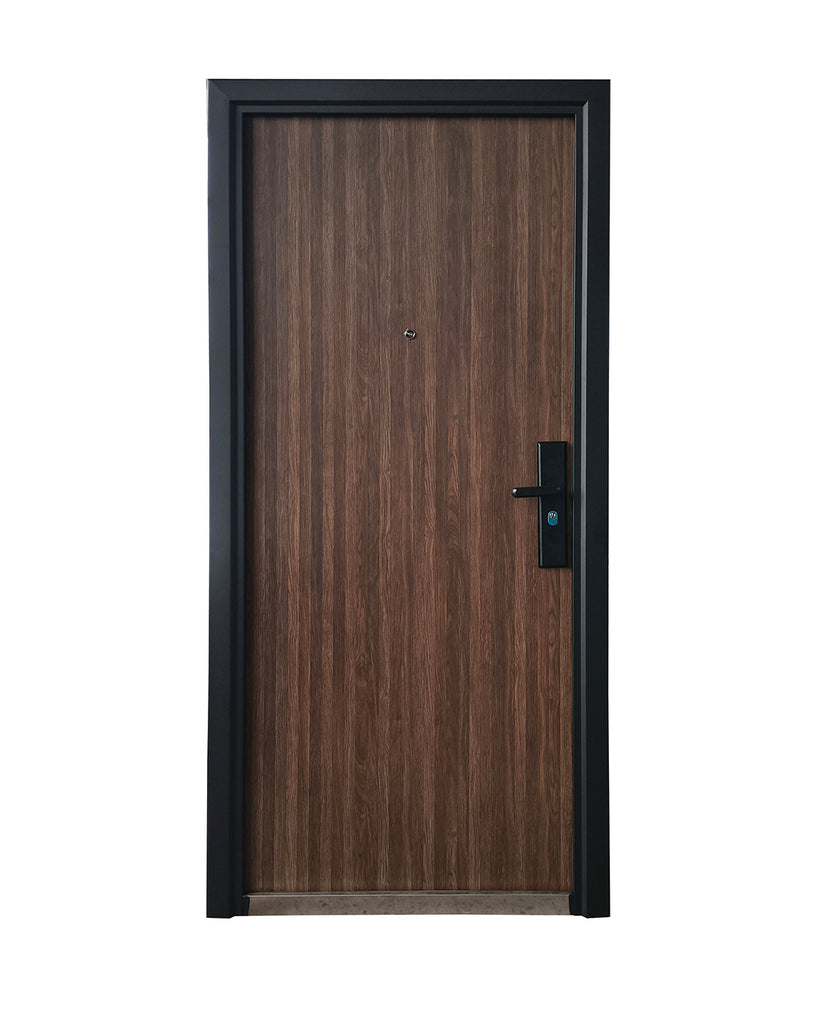PUERTA DE SEGURIDAD MULTIPUNTOS - 97CM X 215CM X 70MM - NOGAL OSCURO