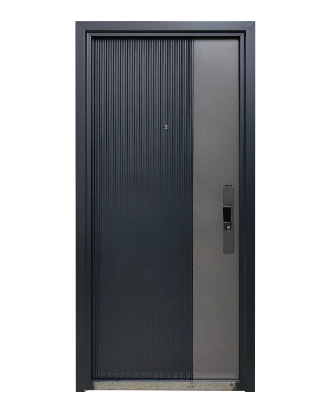 Puerta Principal de Seguridad Multipunto | Diseño Moderno Metal + Tipo Madera Gris | 0.98 x 2.15 m