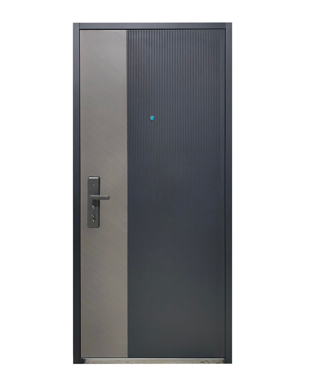 Puerta Principal de Seguridad Multipunto | Diseño Moderno Metal + Tipo Madera Gris | 0.98 x 2.15 m