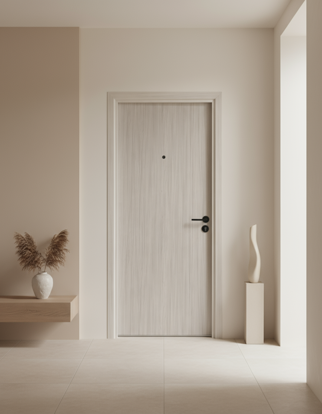 PUERTA DE SEGURIDAD MULTIPUNTOS - 97CM X 215CM X 70MM - CENIZA CLARO