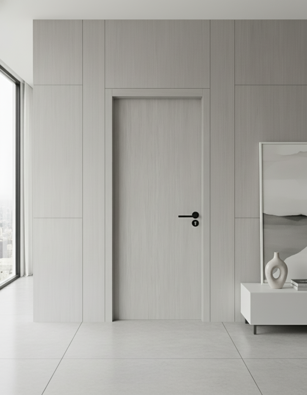 PUERTA DE INTERIOR - WPC - CENIZA CLARA
