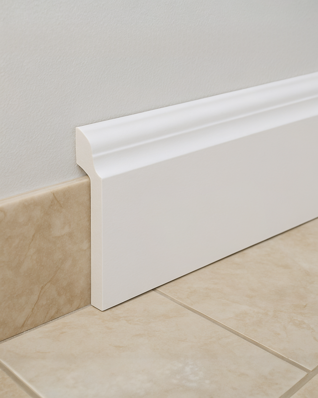 CUBRE ZOCALO CLÁSICO - PS - 14CMX2CMX240CM - BLANCO MATE