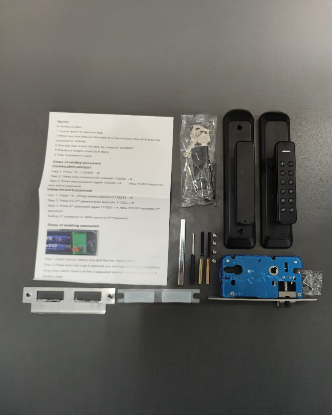 CERRADURA INTELIGENTE - PUERTAS INTERIORES MDF/WPC - NEGRO - OS134C-5845