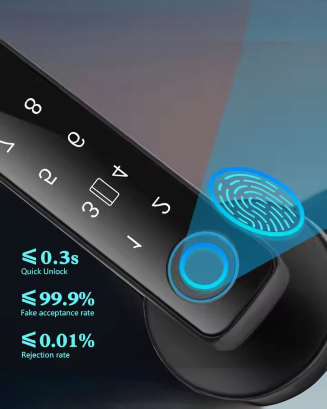 CERRADURA INTELIGENTE - PUERTAS INTERIORES MDF/WPC - TUYA APP - NEGRO - OS478TYF-5845