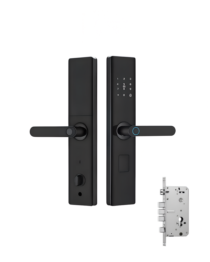 CERRADURA INTELIGENTE MULTIPUNTO CON HUELLA DIGITAL + CÓDIGO + TARJETA IC + LLAVE – SEGURIDAD PREMIUM OS566F