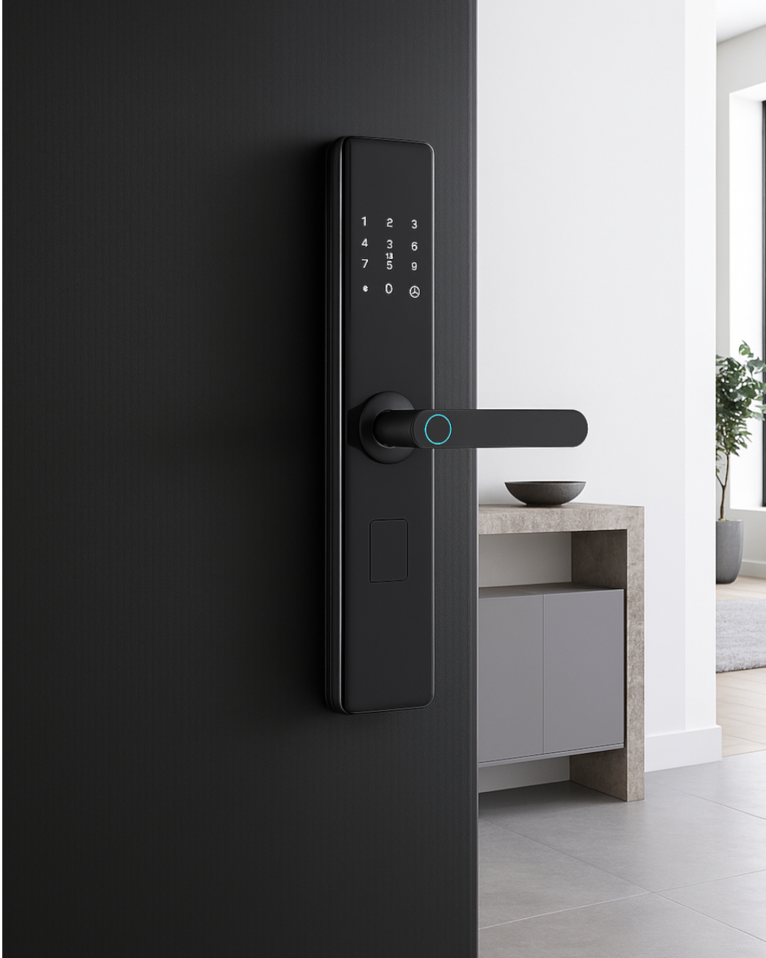 CERRADURA INTELIGENTE - PUERTAS MULTIPUNTOS DE SEGURIDAD - TUYA APP - NEGRO - OS591TYF-6068