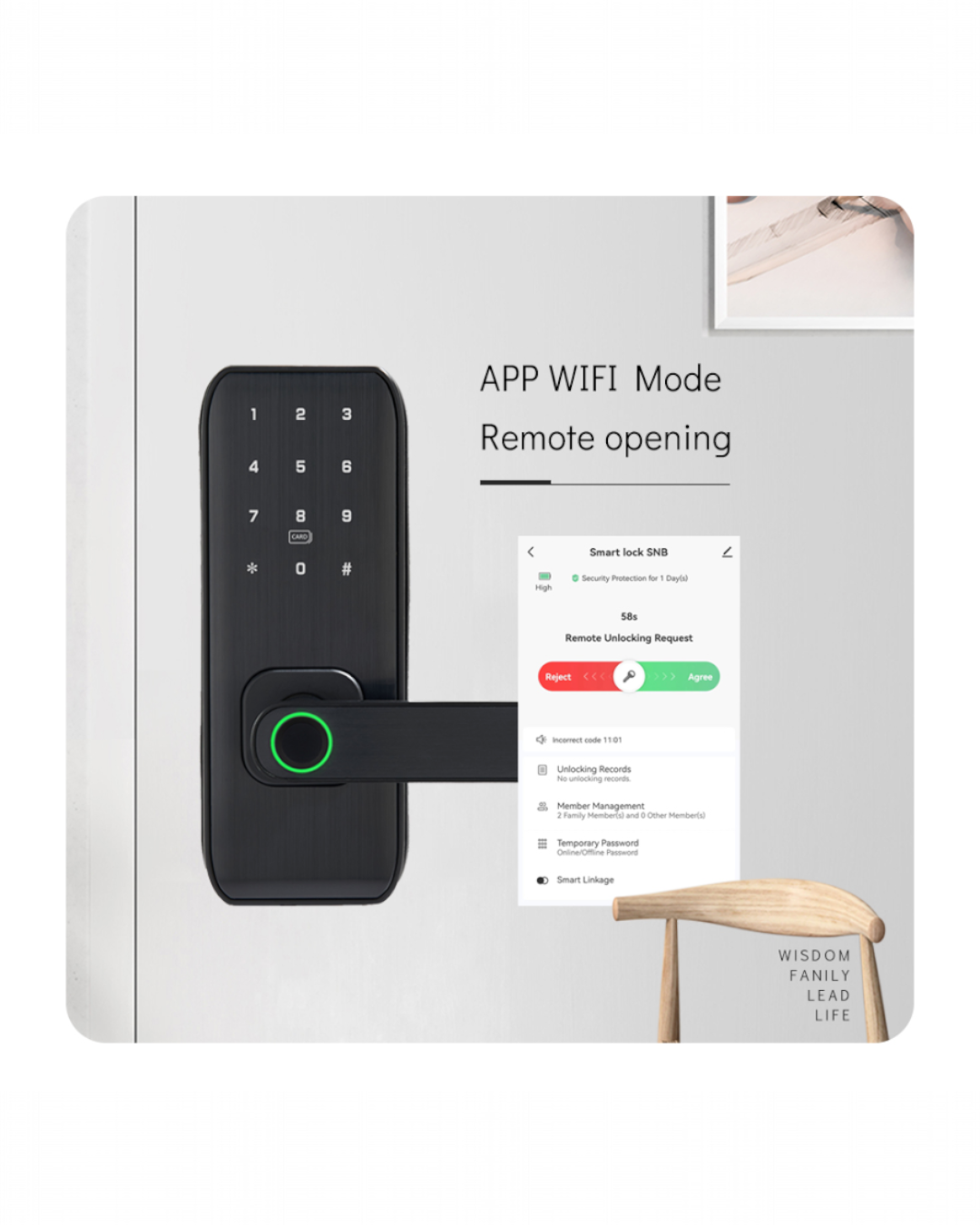 CERRADURA INTELIGENTE - CILINDRO- TILOCK APP - NEGRO - OS615FB
