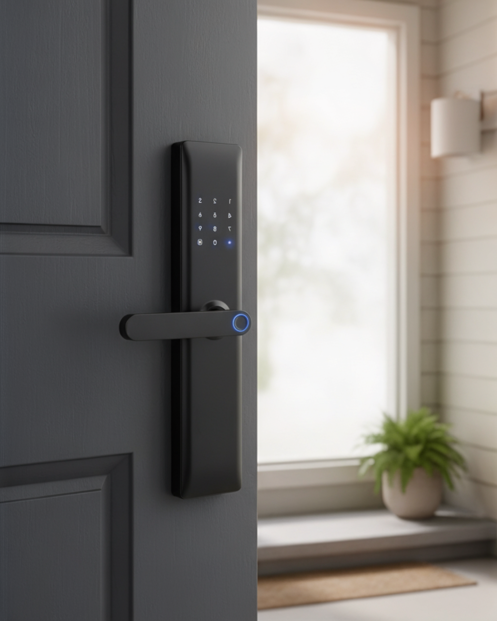 CERRADURA INTELIGENTE - PUERTAS MULTIPUNTOS DE SEGURIDAD - TUYA APP - NEGRO - OS851TYF-6068