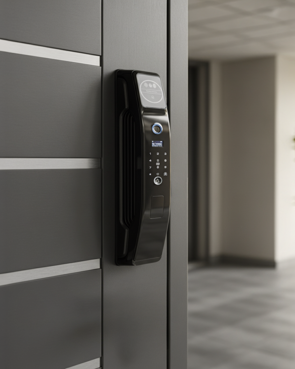 CERRADURA INTELIGENTE - PUERTAS MULTIPUNTOS DE SEGURIDAD - TUYA APP - PANTALLA INTEGRADA - NEGRO - OS852TYFA-6068