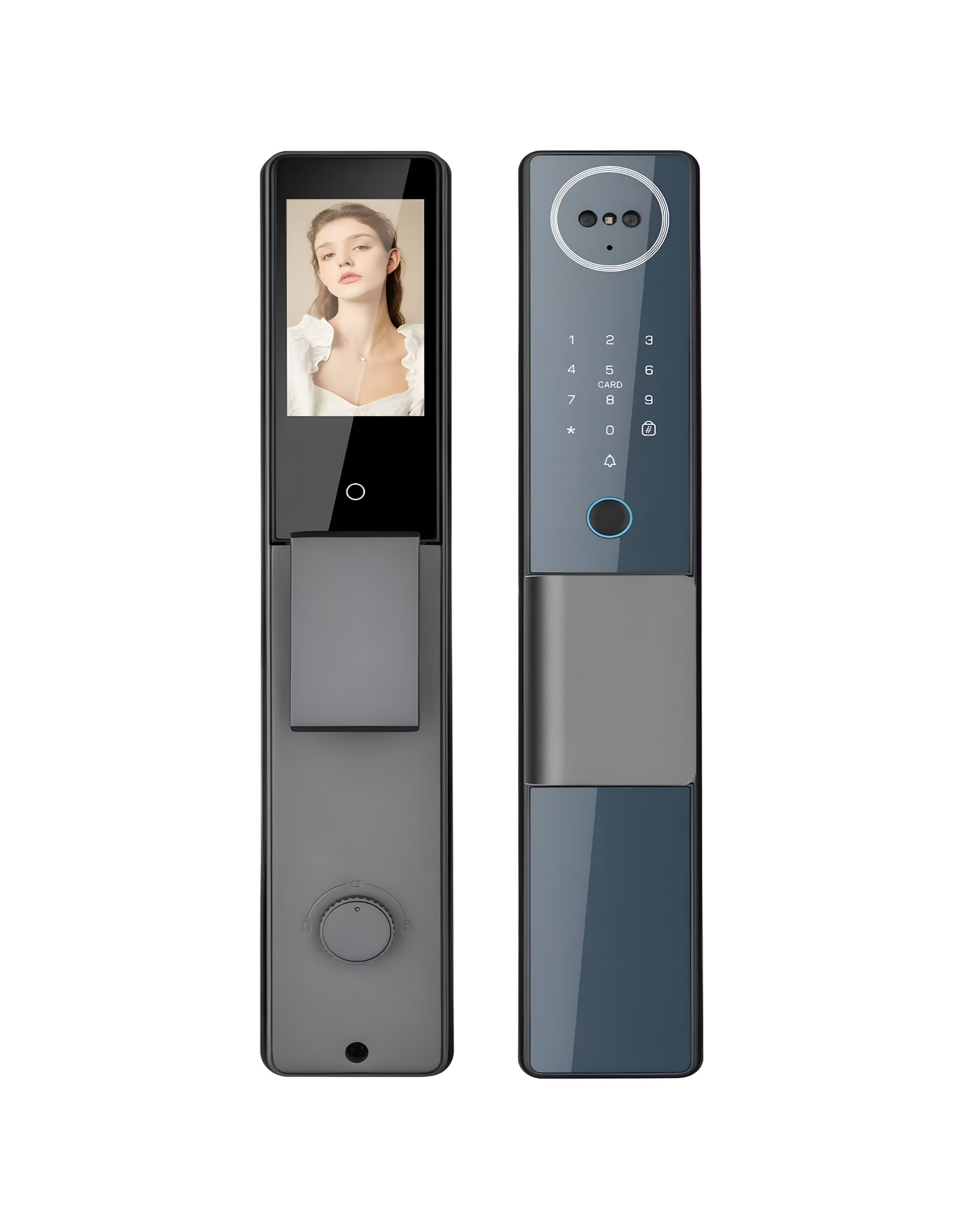 CERRADURA INTELIGENTE - PUERTAS MULTIPUNTOS DE SEGURIDAD - TUYA APP - PANTALLA INTEGRADA - GRIS - OS870TYFA