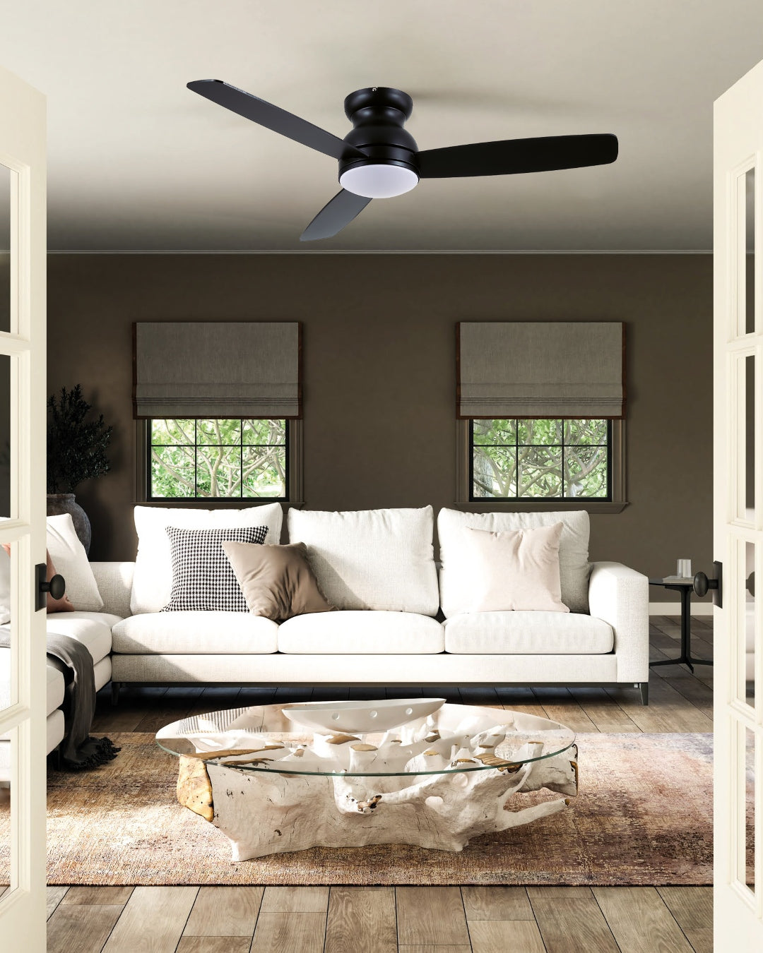 VENTILADOR DE TECHO LED MADERA CLARA / OSCURA CCT