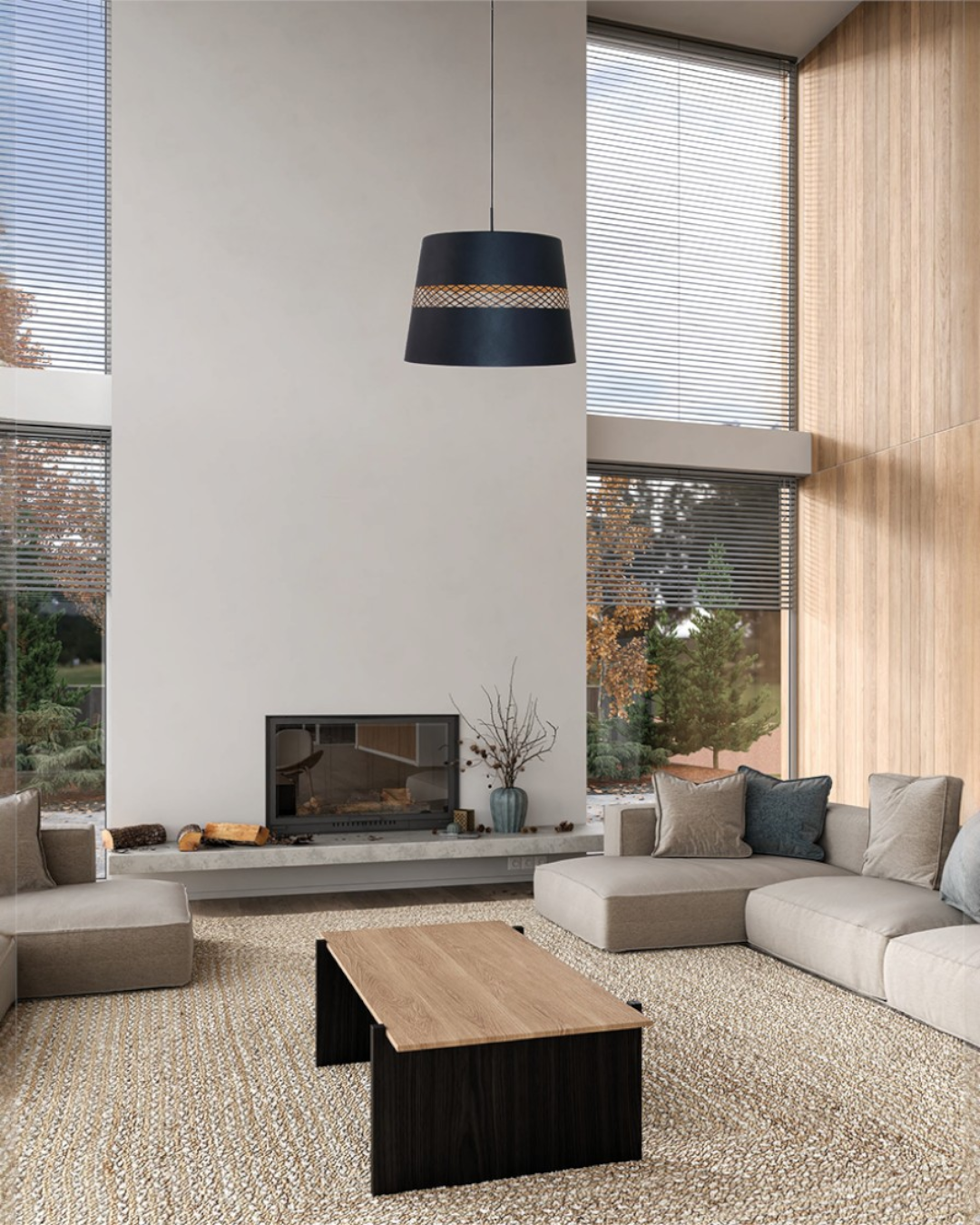 LAMPARA COLGANTE LED NEGRA 18W 30K