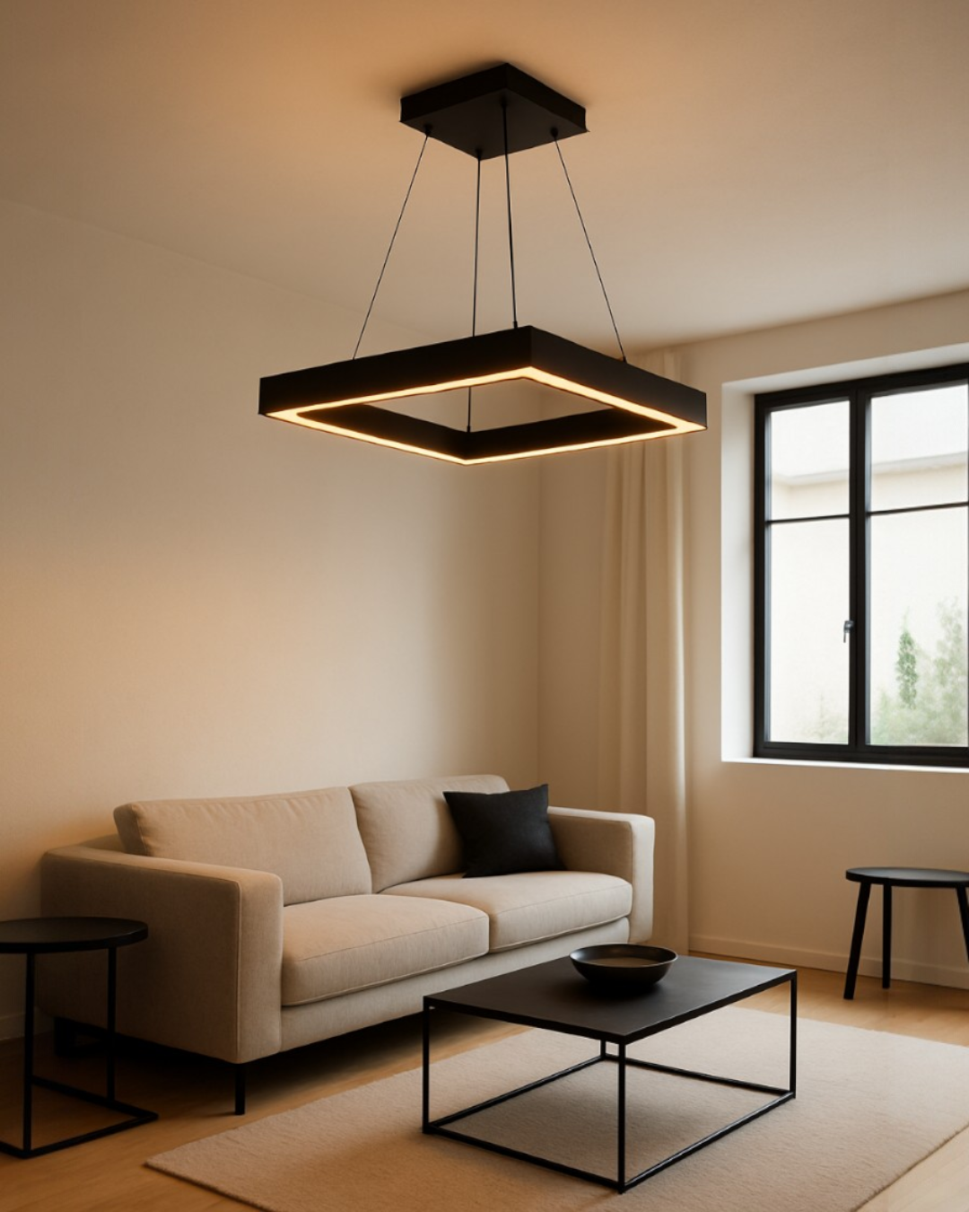 LAMPARA COLGANTE LED NEGRA 3CCT CONTROL