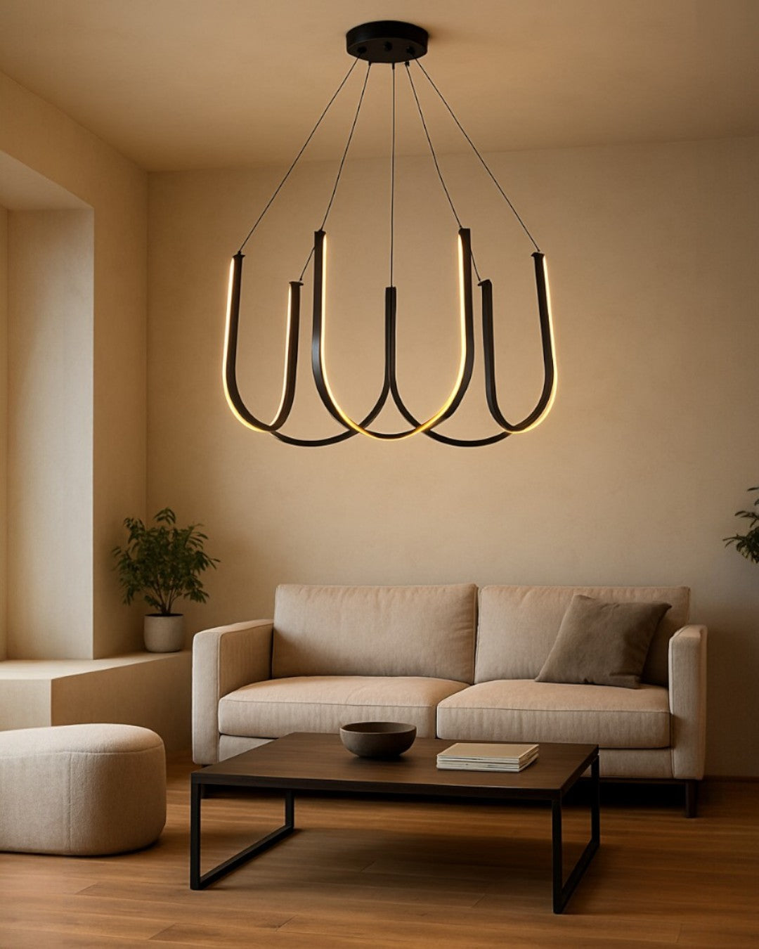 LAMPARA COLGANTE LED NEGRA 3CCT CONTROL