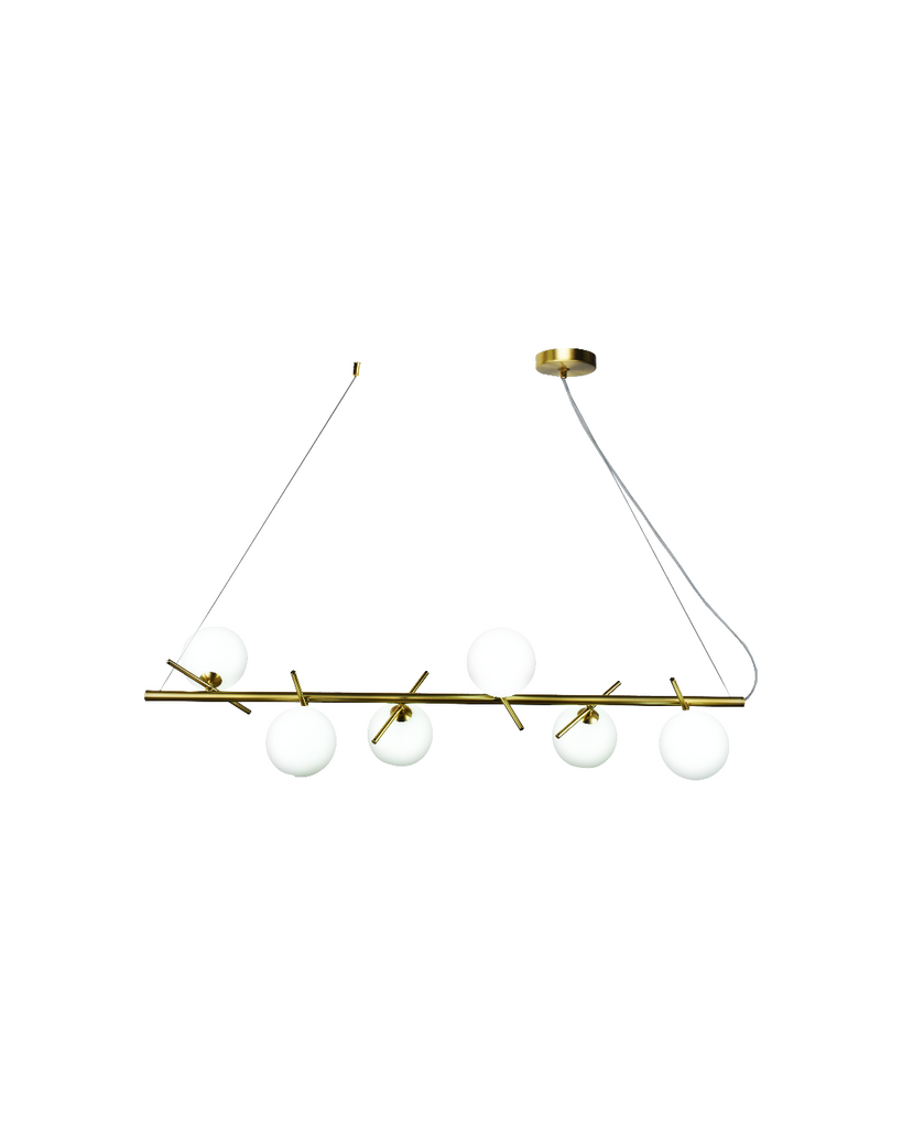 LÁMPARA COLGANTE LATÓN 6×G9 - TAMAÑO 1060×350×350