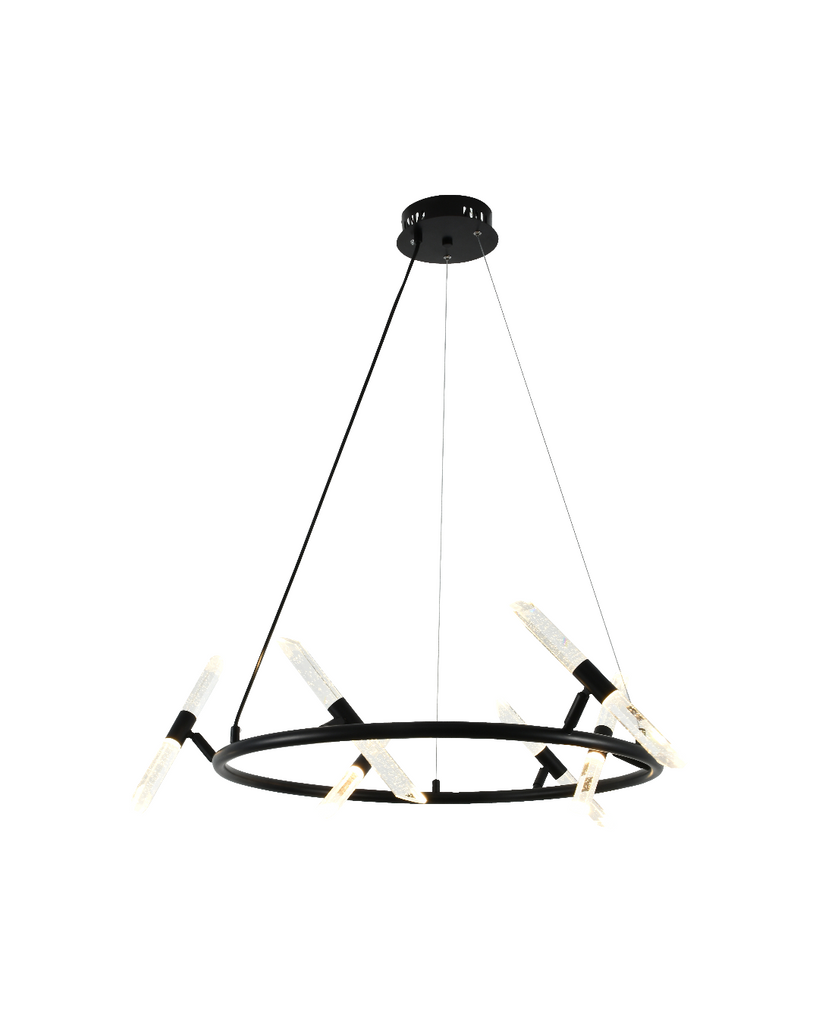 LÁMPARA COLGANTE LED NEGRA 3000K - TAMAÑO D710 - LUZ 3000K (BLANCO CÁLIDO)