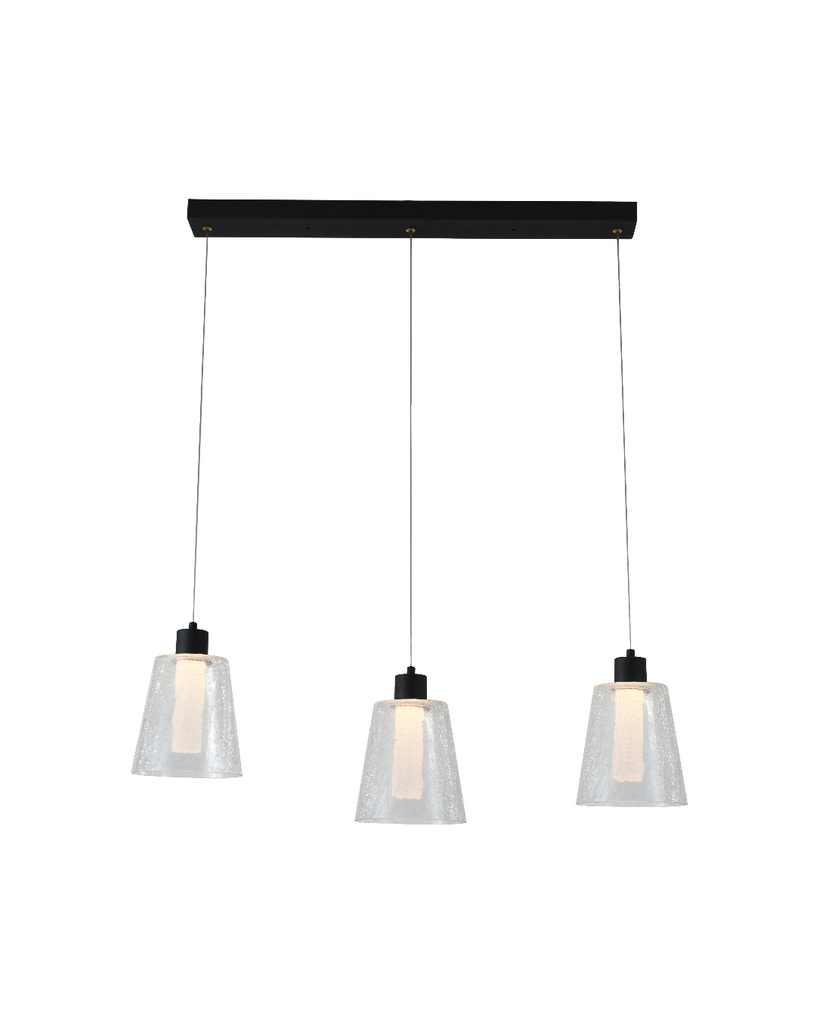 LÁMPARA COLGANTE LED NEGRA 3000K - TAMAÑO L300×D150×H1200 - LUZ 3000K (BLANCO CÁLIDO)
