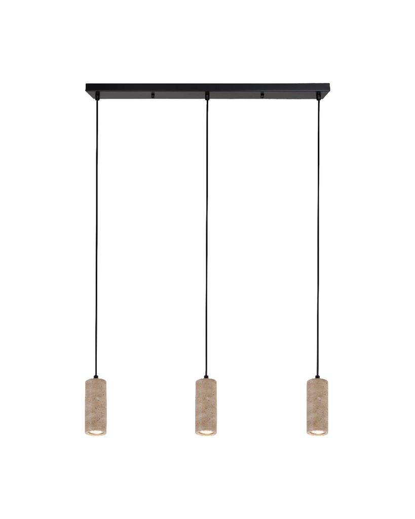 LÁMPARA COLGANTE PIEDRA NATURAL 3×GU10 - TAMAÑO L400×W70×H1200