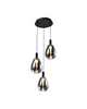 LÁMPARA COLGANTE LED NEGRA 16W 3000K - TAMAÑO D360×1200 MM / Ø140×260×3PCS - LUZ 3000K (BLANCO CÁLIDO) - 16W