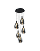 LÁMPARA COLGANTE LED NEGRA 27W 3000K - TAMAÑO D350 MM CANOPY / Ø140×260×5PCS / WIRE 1.5 M - LUZ 3000K (BLANCO CÁLIDO) - 27W