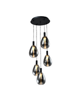 LÁMPARA COLGANTE LED NEGRA 27W 3000K - TAMAÑO D350 MM CANOPY / Ø140×260×5PCS / WIRE 1.5 M - LUZ 3000K (BLANCO CÁLIDO) - 27W