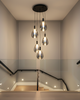 LÁMPARA COLGANTE LED NEGRA 27W 3000K - TAMAÑO D350 MM CANOPY / Ø140×260×5PCS / WIRE 1.5 M - LUZ 3000K (BLANCO CÁLIDO) - 27W