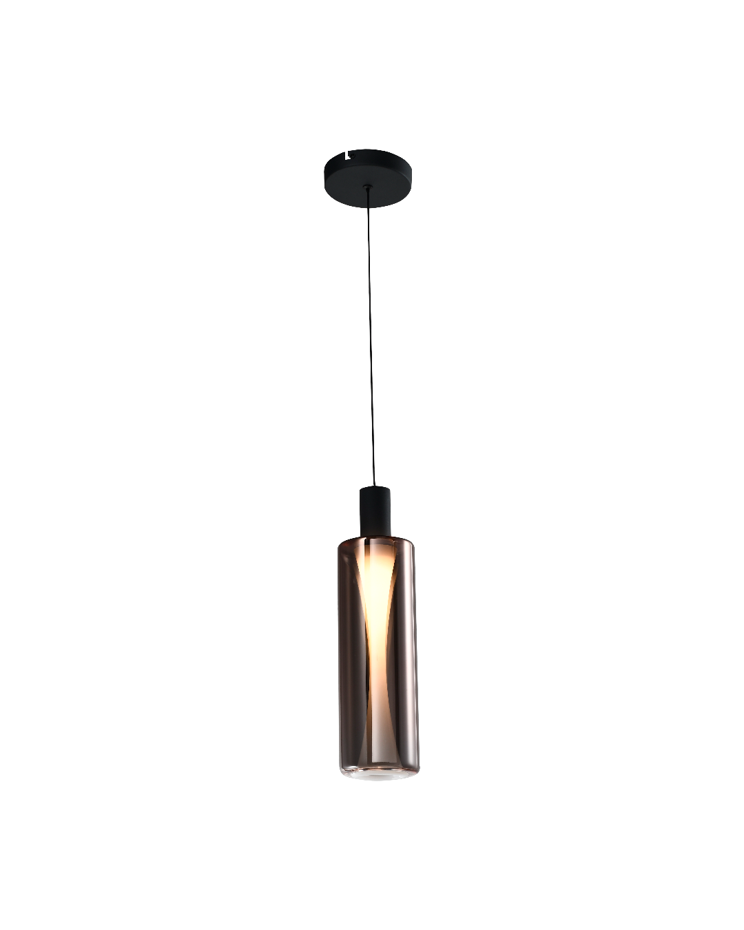 LÁMPARA COLGANTE LED NEGRA 6W 3000K - TAMAÑO Ø100×395 + 1200 MM WIRE - LUZ 3000K (BLANCO CÁLIDO) - 6W