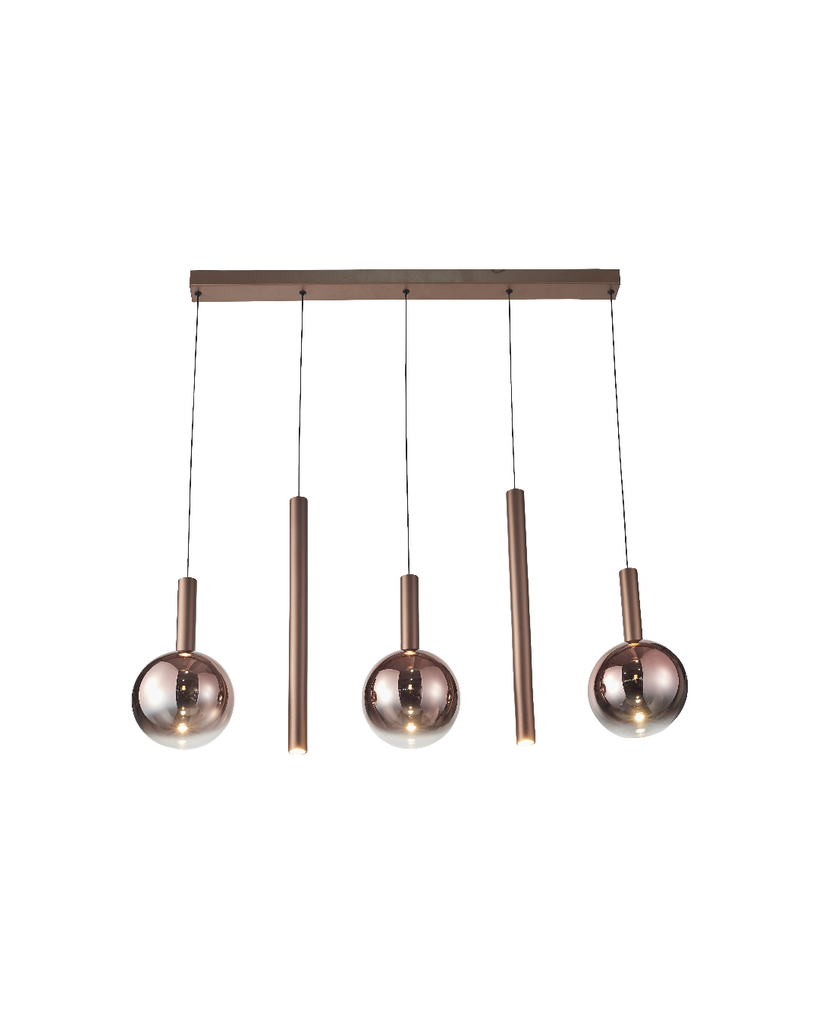 LÁMPARA COLGANTE LED CAFÉ 35W 3000K - TAMAÑO L100×W20×H150 CM - LUZ 3000K (BLANCO CÁLIDO) - 35W