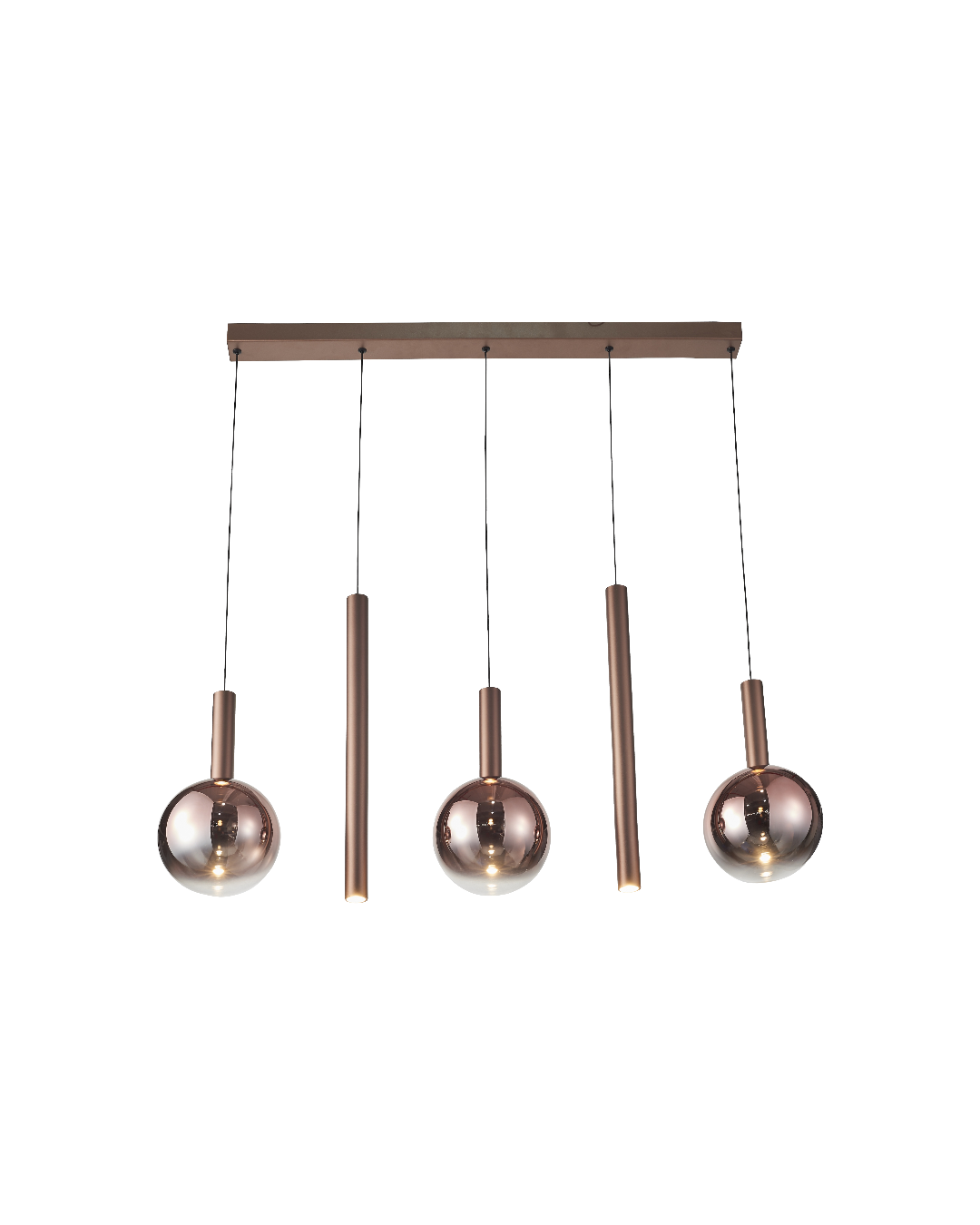 LÁMPARA COLGANTE LED CAFÉ 35W 3000K - TAMAÑO L100×W20×H150 CM - LUZ 3000K (BLANCO CÁLIDO) - 35W