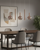 LÁMPARA COLGANTE LED CAFÉ 35W 3000K - TAMAÑO L100×W20×H150 CM - LUZ 3000K (BLANCO CÁLIDO) - 35W