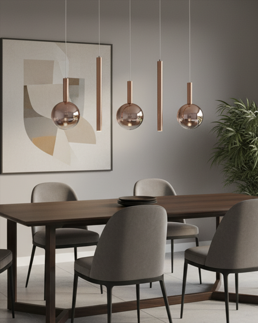 LÁMPARA COLGANTE LED CAFÉ 35W 3000K - TAMAÑO L100×W20×H150 CM - LUZ 3000K (BLANCO CÁLIDO) - 35W