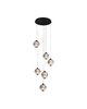 LÁMPARA COLGANTE LED NEGRA 36W 3000K - TAMAÑO 500×500×180 + 2500 MM - LUZ 3000K (BLANCO CÁLIDO) - 36W
