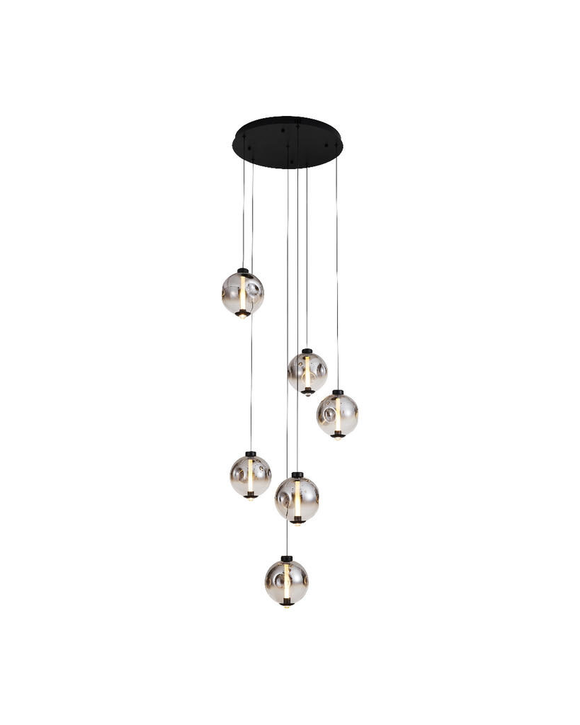 LÁMPARA COLGANTE LED NEGRA 36W 3000K - TAMAÑO 500×500×180 + 2500 MM - LUZ 3000K (BLANCO CÁLIDO) - 36W