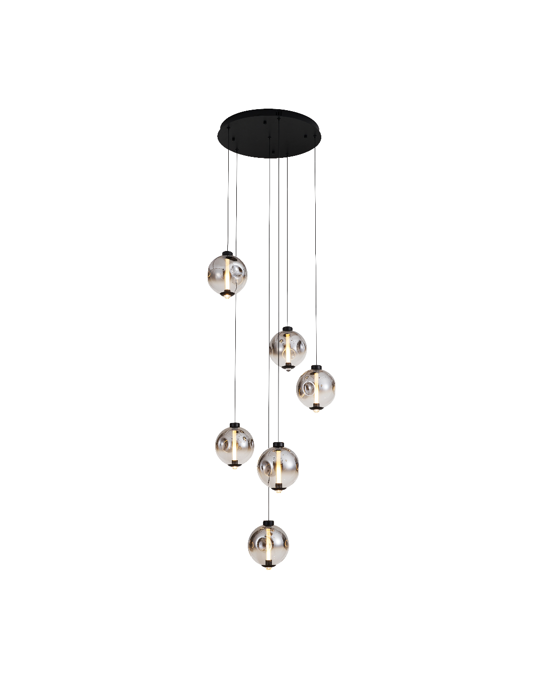 LÁMPARA COLGANTE LED NEGRA 36W 3000K - TAMAÑO 500×500×180 + 2500 MM - LUZ 3000K (BLANCO CÁLIDO) - 36W