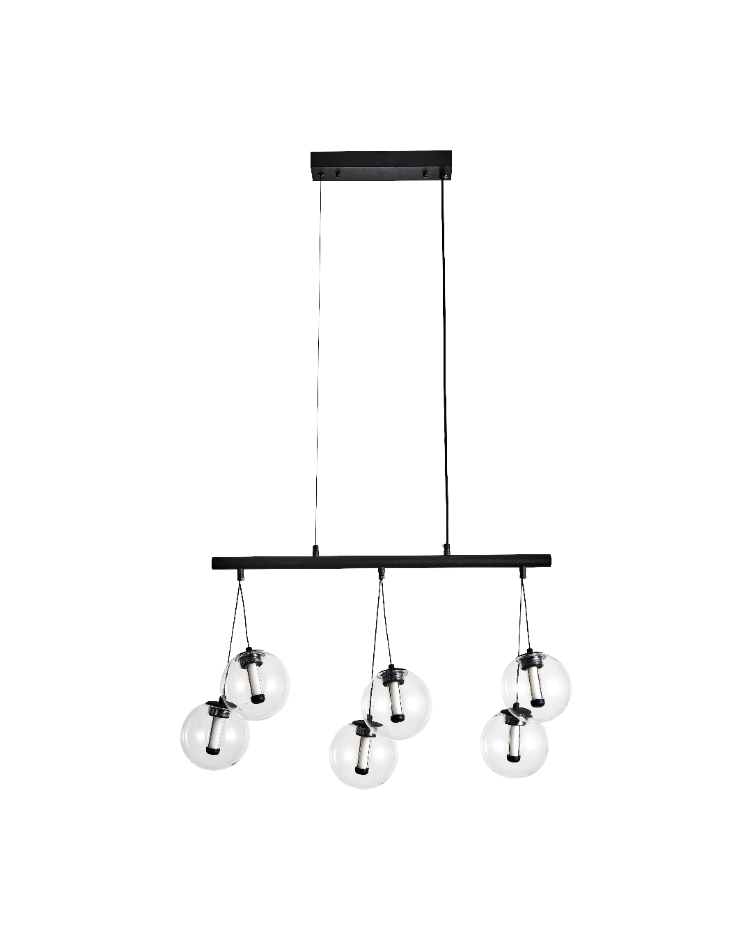 LÁMPARA COLGANTE LED NEGRA 48W 3000K - TAMAÑO 800×200×350 + 1500 MM - LUZ 3000K (BLANCO CÁLIDO) - 48W