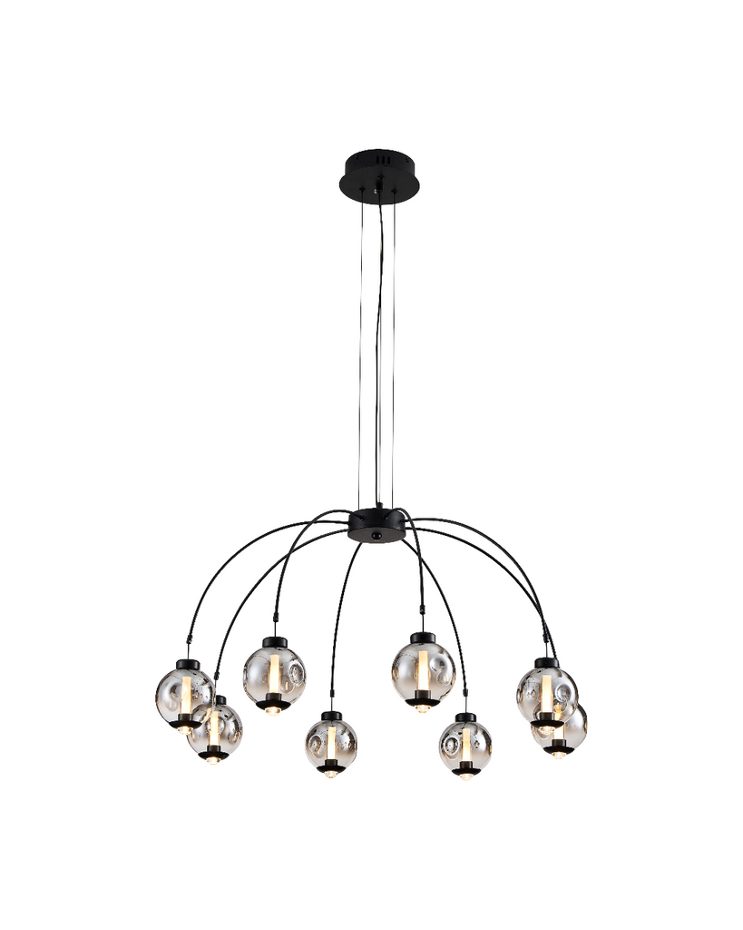 LÁMPARA COLGANTE LED NEGRA 64W 3000K - TAMAÑO 650×650×450 + 1000 MM - LUZ 3000K (BLANCO CÁLIDO) - 64W