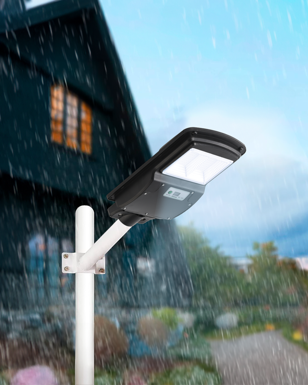 LAMPARA DE CALLE SOLAR LED 30W 6500K - TAMAÑO 380×210×60 MM - LUZ 6500K (BLANCO FRÍO) - 30W