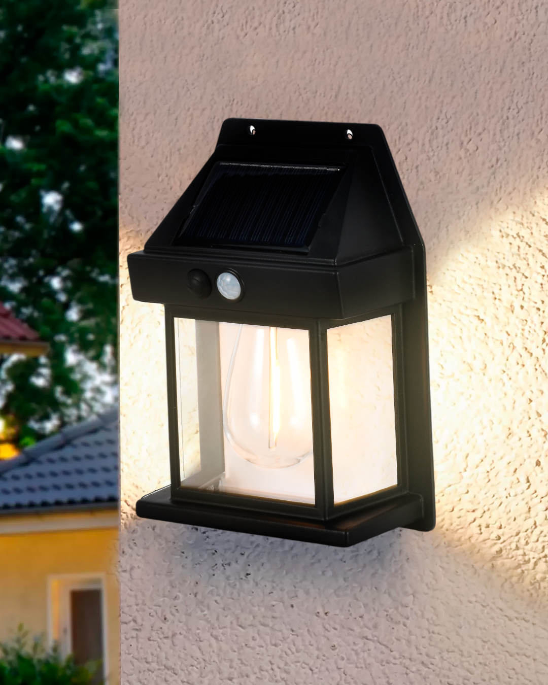 LAMPARA DE PARED SOLAR LED 5W 3000K - TAMAÑO 17.1×12×5.8 CM - LUZ 3000K (BLANCO CÁLIDO) - 5W