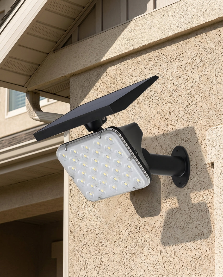 LAMPARA DE PARED O ESTACA SOLAR 13W 3CCT - TAMAÑO 16.9×11.7×6 CM - LUZ 3CCT AJUSTABLE - 13W