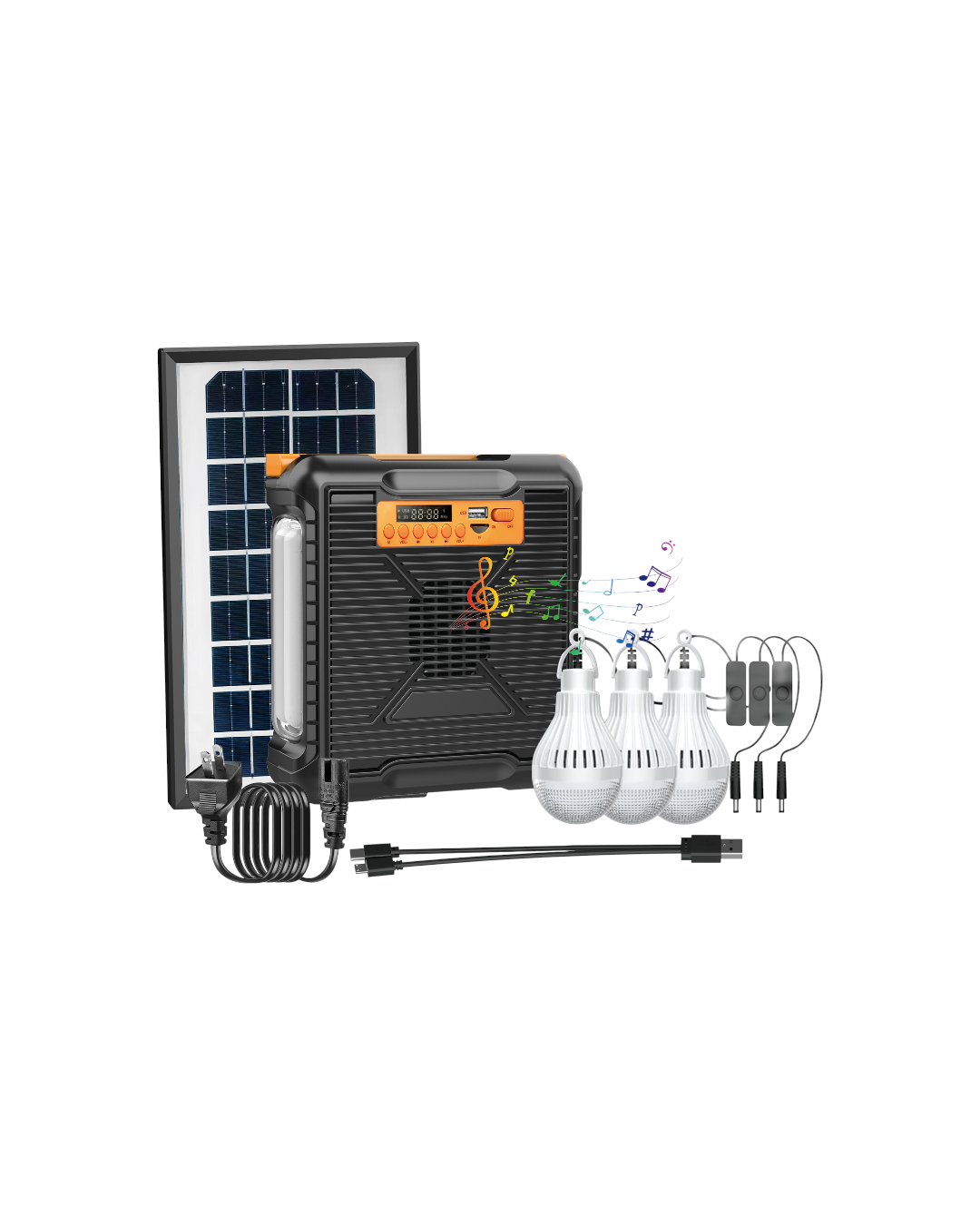 ESTACION DE PODER PORTABLE SOLAR CON BLUETOOTH - TAMAÑO 166×88×202.5 MM