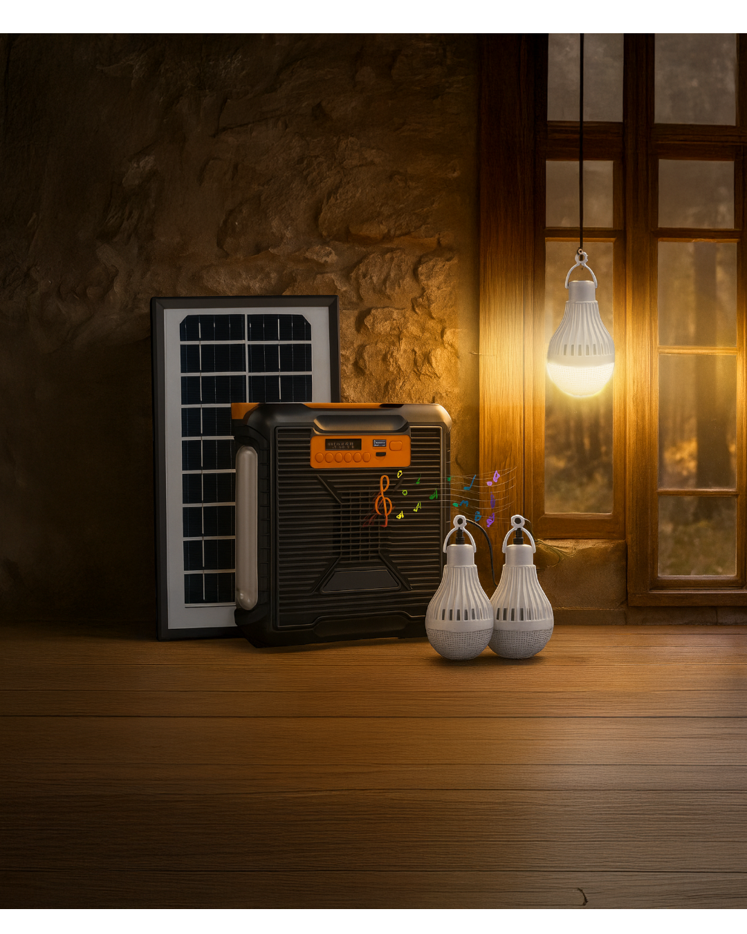 ESTACION DE PODER PORTABLE SOLAR CON BLUETOOTH - TAMAÑO 166×88×202.5 MM