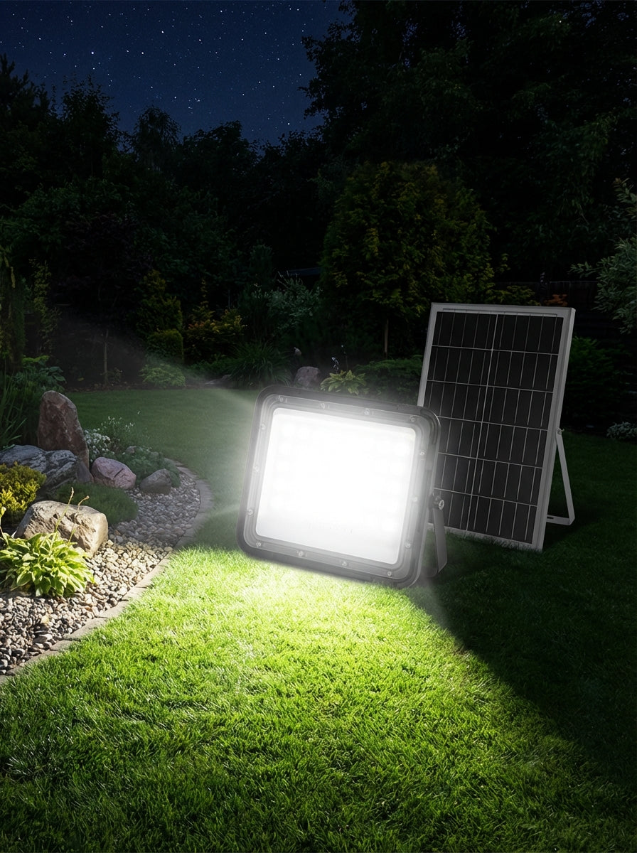 REFLECTOR SOLAR LED 300W 6500K - TAMAÑO 290×232×50 MM - LUZ 6500K (BLANCO FRÍO) - 300W