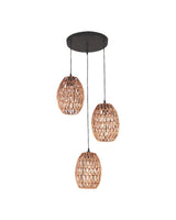LAMPARA COLGANTE RATTAN MADERA 3XE27 - 360*360*230-1230