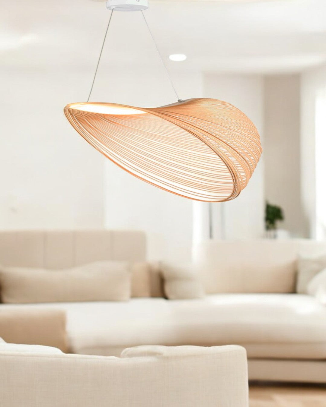 LAMPARA COLGANTE LED MADERA 28W 30K