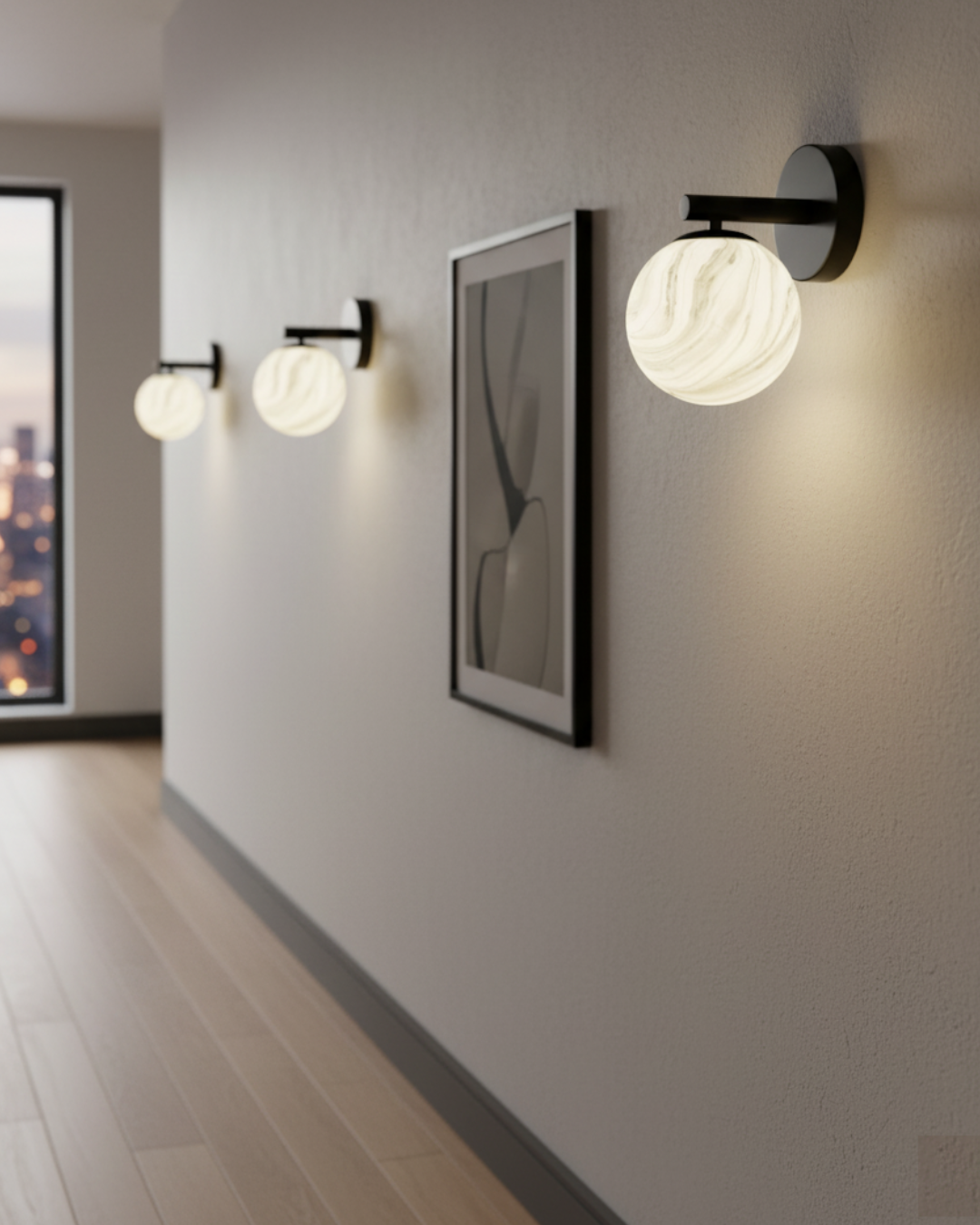 LÁMPARA DE PARED NEGRA 1×E27 - TAMAÑO D250×H250