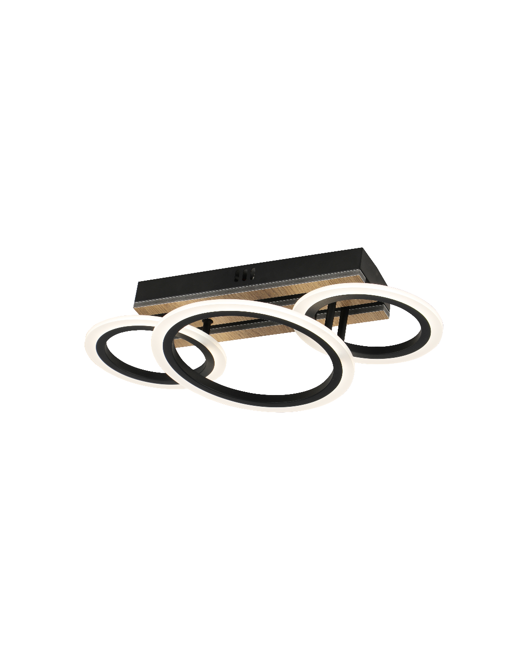 LÁMPARA DE TECHO NEGRA CON MADERA 50W 3000K - TAMAÑO 460×250×110 - LUZ 3000K (BLANCO CÁLIDO) - 50W