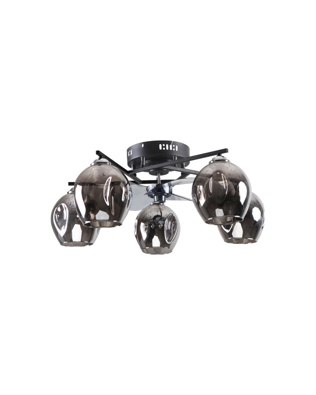 LÁMPARA VENTILADOR NEGRA 5×E27 - TAMAÑO D660×250