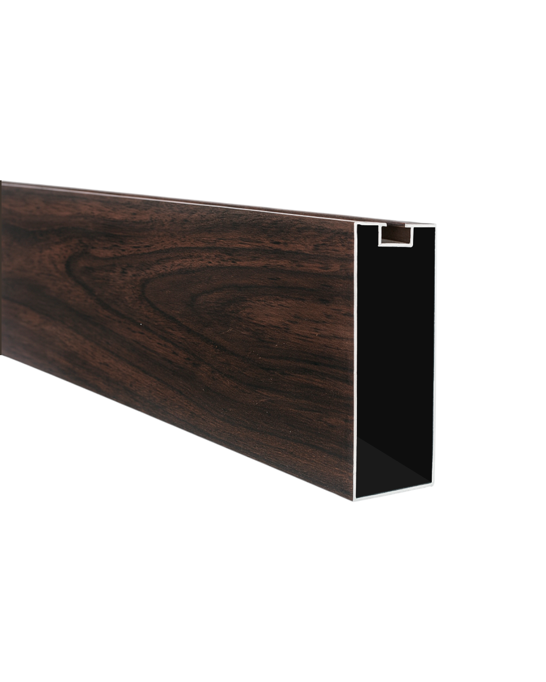 PERFIL DE ALUMINIO DE CIELO RASO - FORMA RECTANGULAR - 30 × 80 × 0.8 MM × 2.9 M  - MADERA NOGAL