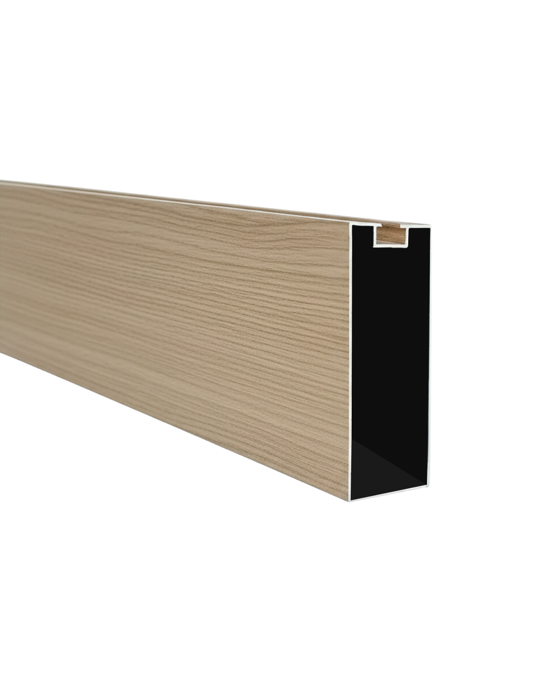 PERFIL DE ALUMINIO DE CIELO RASO - FORMA RECTANGULAR - 30 × 80 × 0.8 MM × 2.9 M  - ROBLE NATURAL