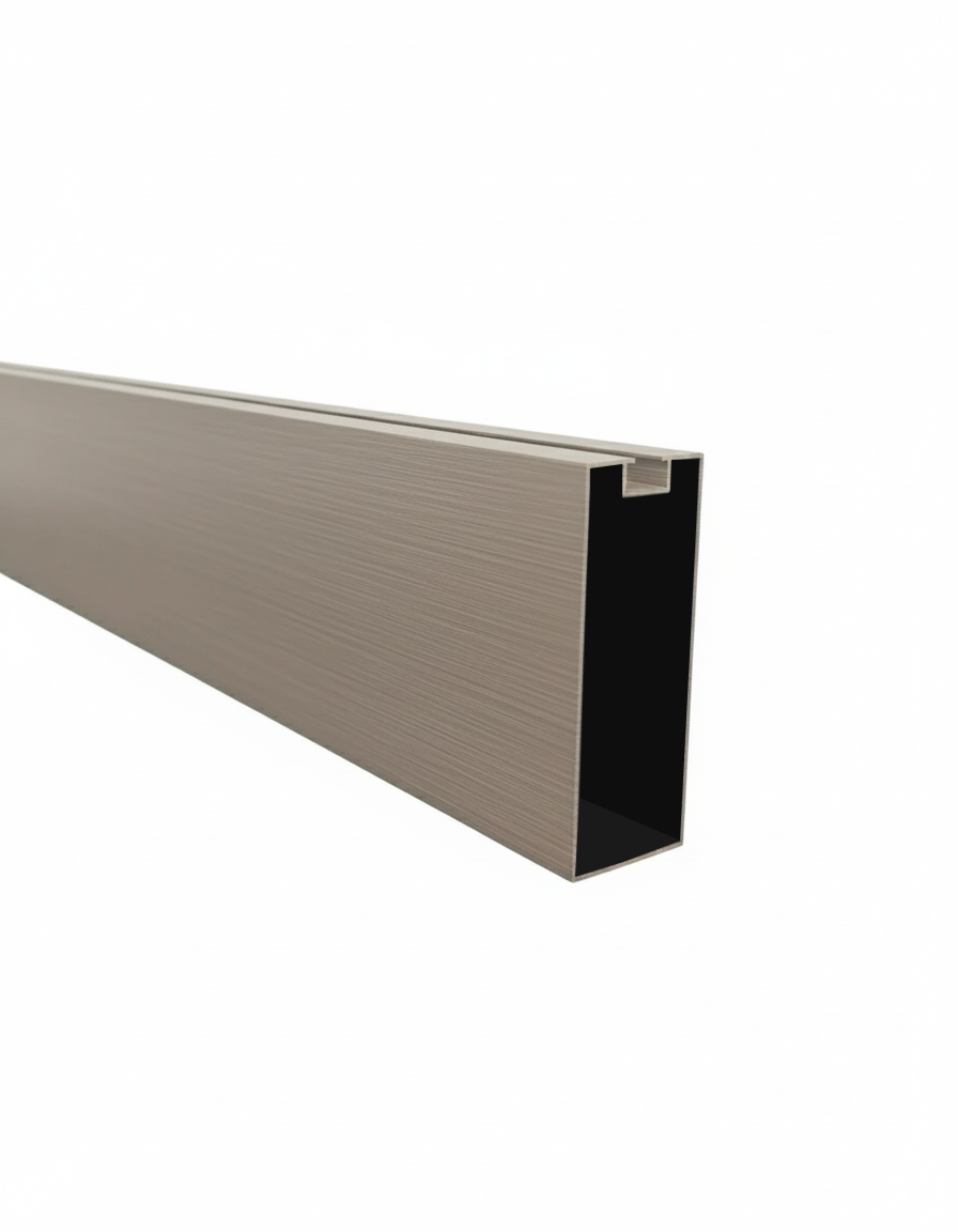 PERFIL DE ALUMINIO DE CIELO RASO - FORMA RECTANGULAR - 30 × 80 × 0.8 MM × 2.9 M  - TAUPE MADERA